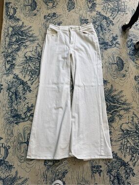 Frame Denim White Wide-Leg High-Rise Jeans